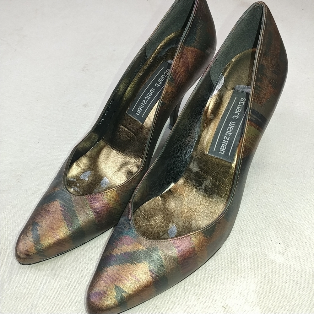 Stuart Weitzman, pointed toe, black/brown pumps si